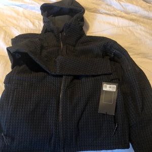 lululemon water-repellant grid fleece hiking jacket- size M blk/ggre color.